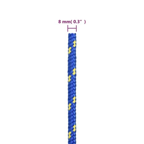 Boottouw 8 mm 25 m polypropyleen blauw 6