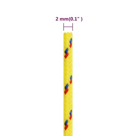 Boottouw 2 mm 250 m polypropyleen geel 6