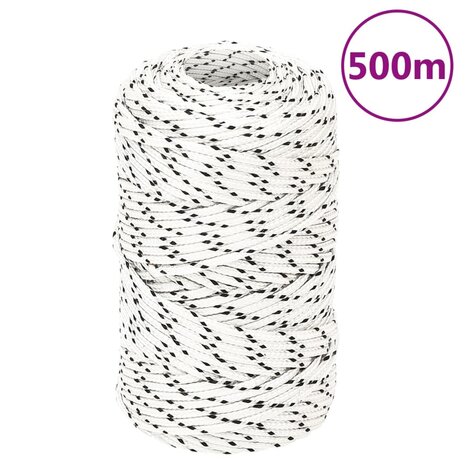 Boottouw gevlochten 2 mm x 500 m polyester wit 6