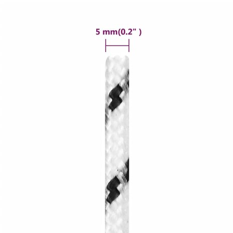 Boottouw gevlochten 5 mmx100 m polyester wit4 5