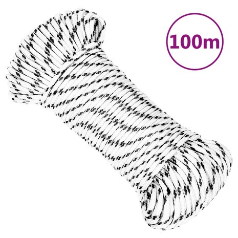 Boottouw gevlochten 5 mmx100 m polyester wit4 6