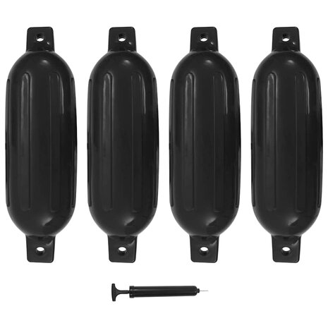 Bootstootkussens 4 st 58,5x16,5 cm PVC zwart 1