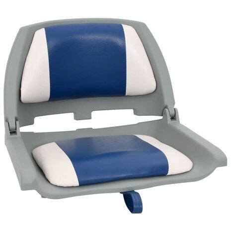 2-delige Bootstoelen set met blauw-witte kussens inklapbaar 2
