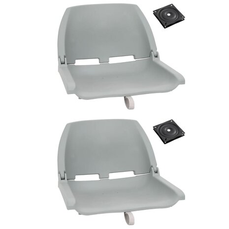 4-delige Bootstoelen set inklapbaar grijs 1