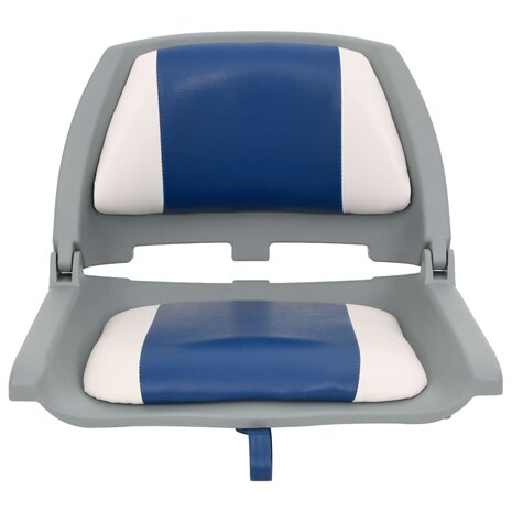 4-delige Bootstoelen set met blauw-witte kussens inklapbaar 3