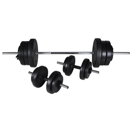 Trainingsbank met gewichtenrek en halterset 60,5 kg 6