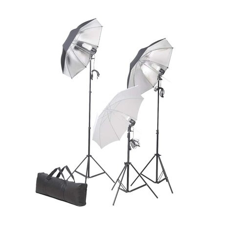 Studioverlichtingsset 24 watt inclusief statieven en paraplu's   2