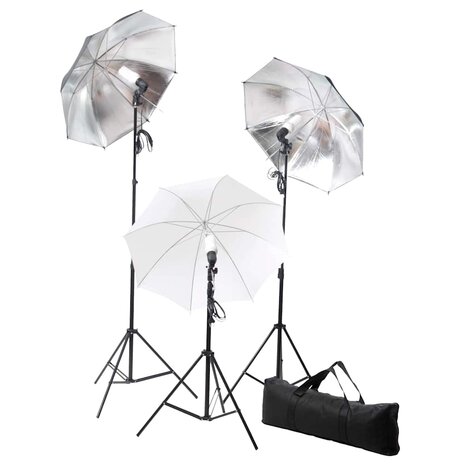 Studioverlichtingsset 24 watt inclusief statieven en paraplu's   3