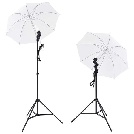 Fotostudio set met 5 gekleurde achtergronden & 2 paraplu's 4
