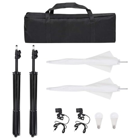 Fotostudioset met verlichtingsset, achtergrond en reflector 4