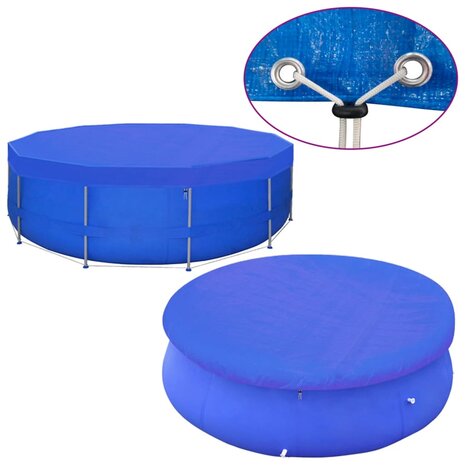 Zwembadhoezen 2 st rond 90 g/m&sup2; 460 cm PE 4