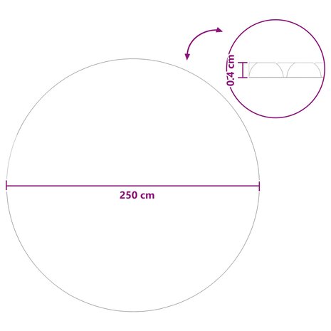 Zonne zwembadoverkapping extra zwaar &Oslash; 250 cm 400 &mu;m Rond PE 7