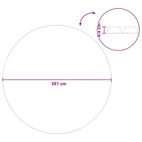 Zonne zwembadoverkapping extra zwaar &Oslash; 381 cm 400 &mu;m Rond PE 7