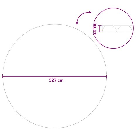 Zonne zwembadoverkapping extra zwaar &Oslash; 527 cm 400 &mu;m Rond PE 7