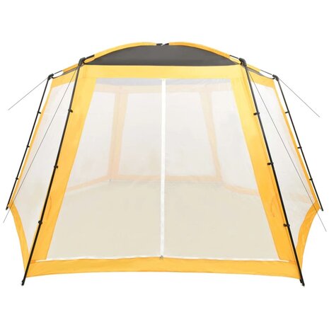 Zwembadtent 590x520x250 cm stof geel 2
