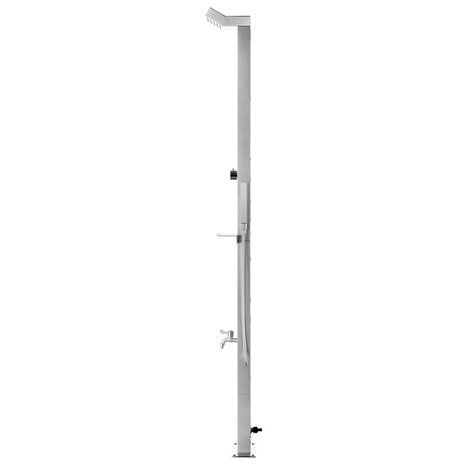 Buitendouche met grijze basis 225 cm roestvrij staal 5