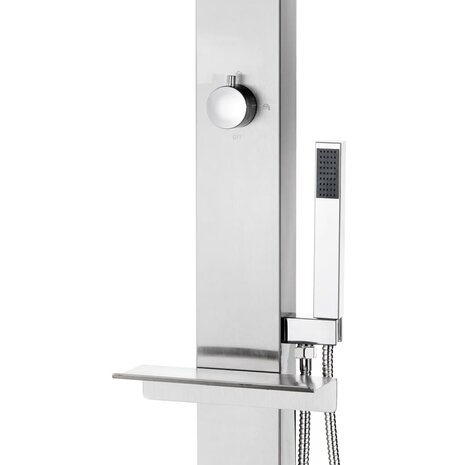 Buitendouche met grijze basis 225 cm roestvrij staal 9