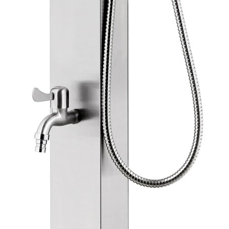 Buitendouche met grijze basis 225 cm roestvrij staal 10