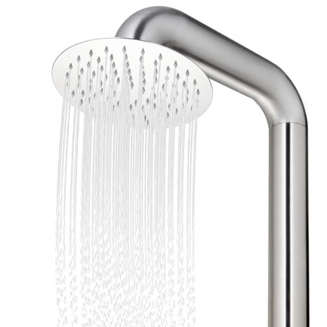 Buitendouche met grijze basis 230 cm roestvrij staal 10