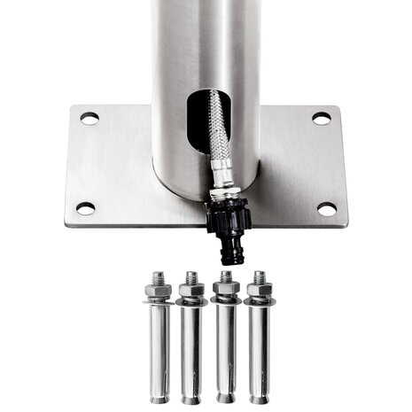 Buitendouche met grijze basis 225 cm roestvrij staal 8