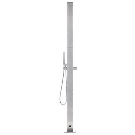 Buitendouche met bruine basis 225 cm roestvrij staal 6