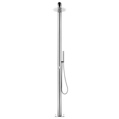 Buitendouche met bruine basis 230 cm roestvrij staal 5