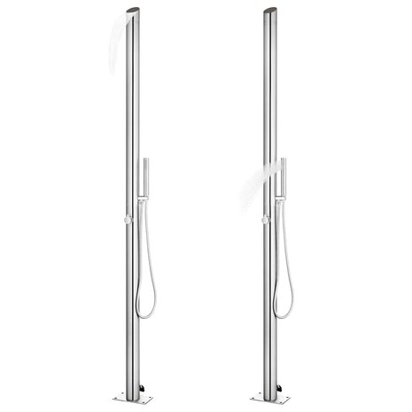 Buitendouche met bruine basis 225 cm roestvrij staal 2