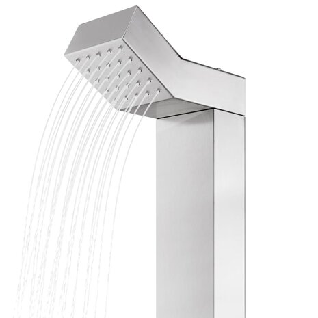 Buitendouche met grijze basis 225 cm roestvrij staal 7
