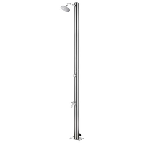 Buitendouche met grijze basis 220 cm roestvrij staal 4