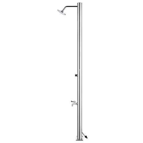 Buitendouche met grijze basis 220 cm roestvrij staal 5