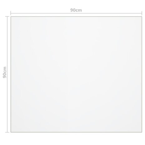 Tafelbeschermer 90x90 cm 1,6 mm PVC mat 6