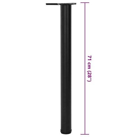 Tafelpoten in hoogte verstelbaar zwart 710 mm 4 st 7