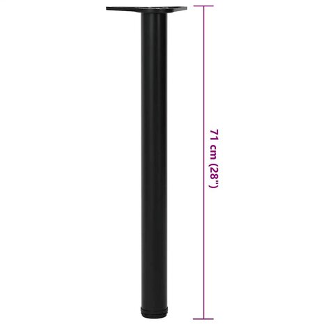 Tafelpoten in hoogte verstelbaar zwart 710 mm 4 st 7