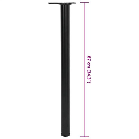 Tafelpoten in hoogte verstelbaar zwart 870 mm 4 st 7