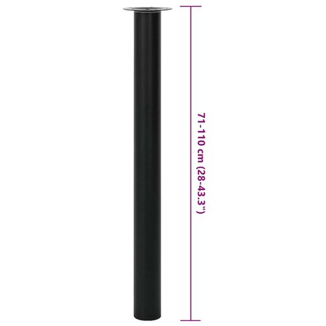 Tafelpoten telescopisch 710-1100 mm zwart 2 st 7