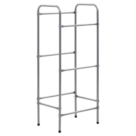 Opbergrek voor 3 kratten 50x33x116 staal zilverkleurig 2