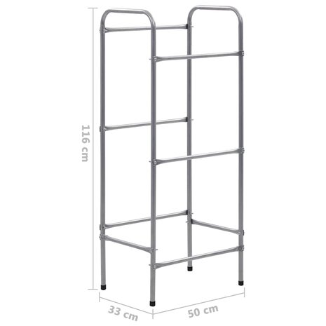 Opbergrek voor 3 kratten 50x33x116 staal zilverkleurig 6