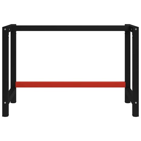 Werkbankframe 120x57x79 cm metaal zwart en rood 3