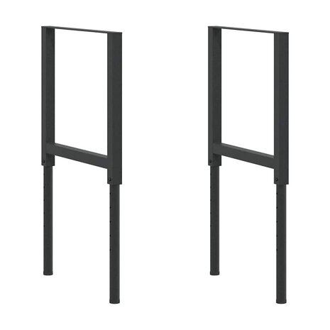 Werkbankframes verstelbaar 2 st 55x(69-95,5) cm metaal zwart 2