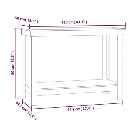 Werkbank 110x50x80 cm massief grenenhout 8