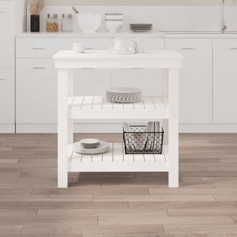 Werkbank 78,5x50x80 cm massief grenenhout wit 3