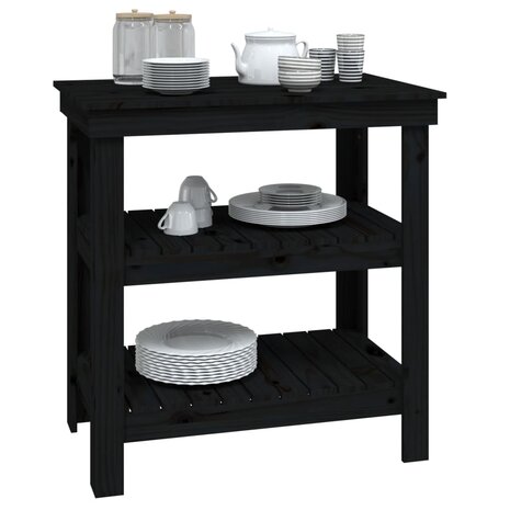 Werkbank 78,5x50x80 cm massief grenenhout zwart 6