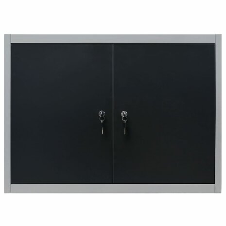 Gereedschapskast voor aan de wand metaal grijs en zwart 3