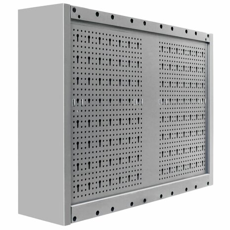 Gereedschapskast voor aan de wand metaal grijs en zwart 6