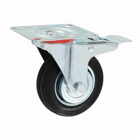 Zwenkwielen met dubbele remmen 4 st 100 mm 3