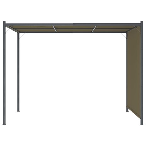 Pergola met uittrekbaar dak 180 g/m&sup2; 3x3 m taupe 3