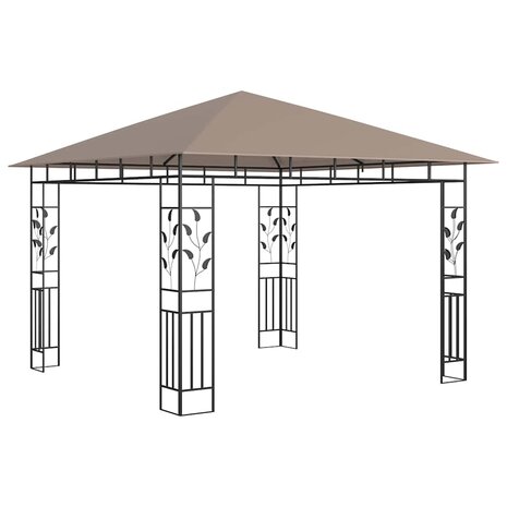 Prieel met klamboe 3x3x2,73 m 180 g/m&sup2; taupe 2