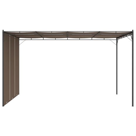 Tuinprieel met zijgordijn 4x3x2,25 m taupe 4