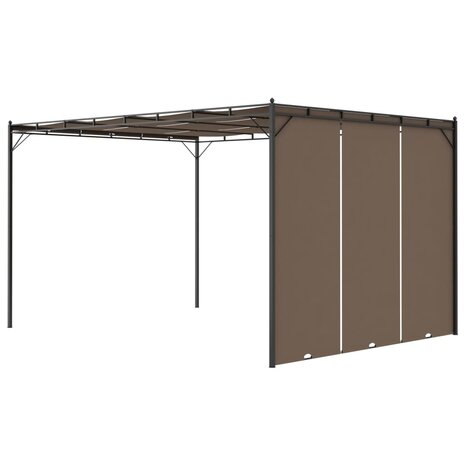 Tuinprieel met zijgordijn 4x3x2,25 m taupe 5
