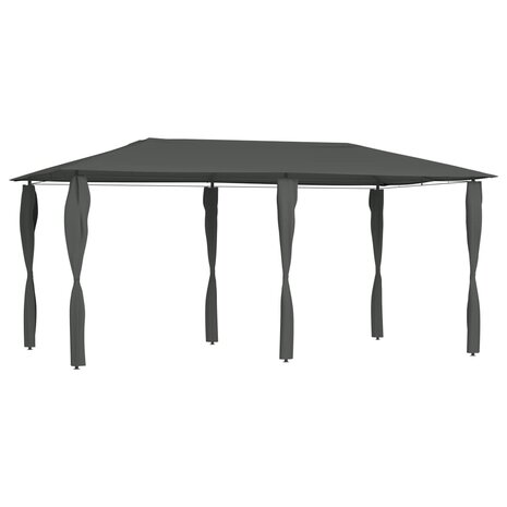 Prieel met paalhoezen 160 g/m&sup2; 2,98x5,3x2,59 m antracietkleurig 1